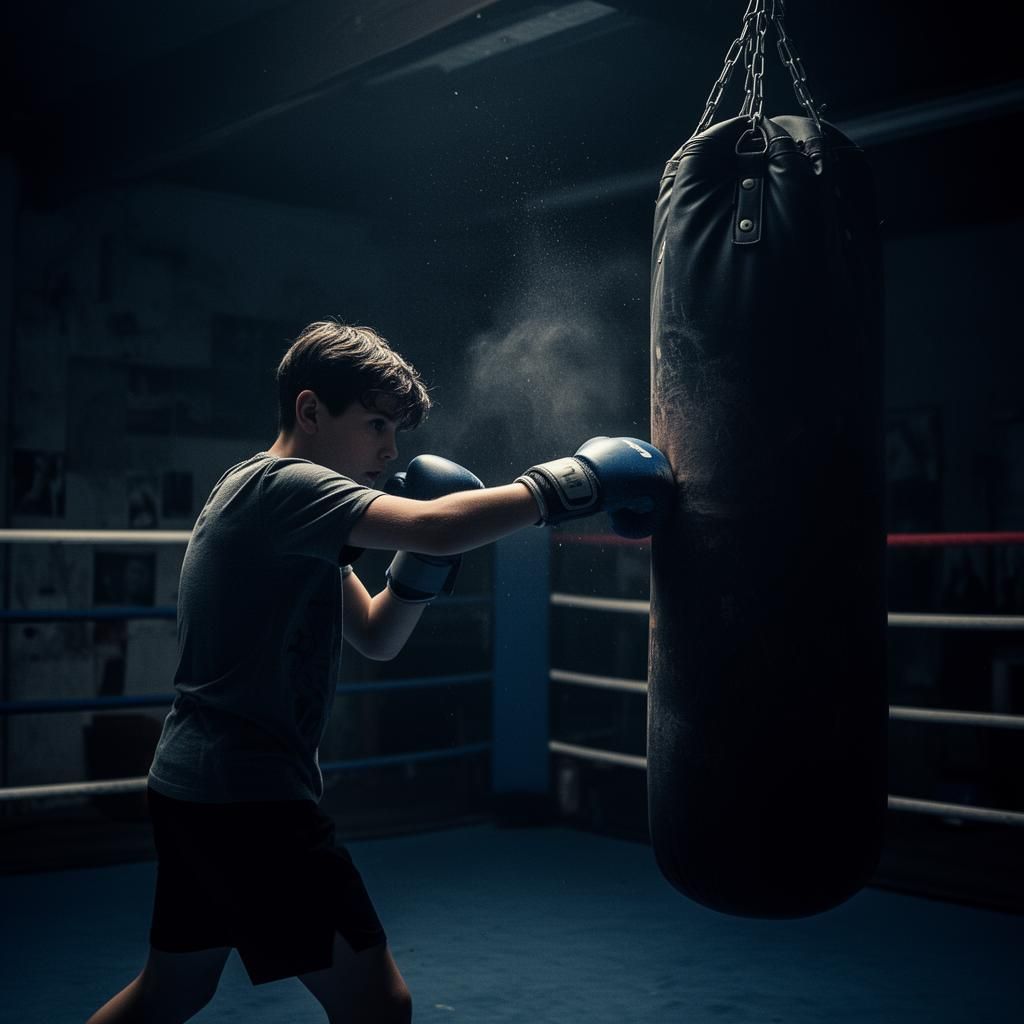 Junger Boxer beim Training im VON DONAU GYM